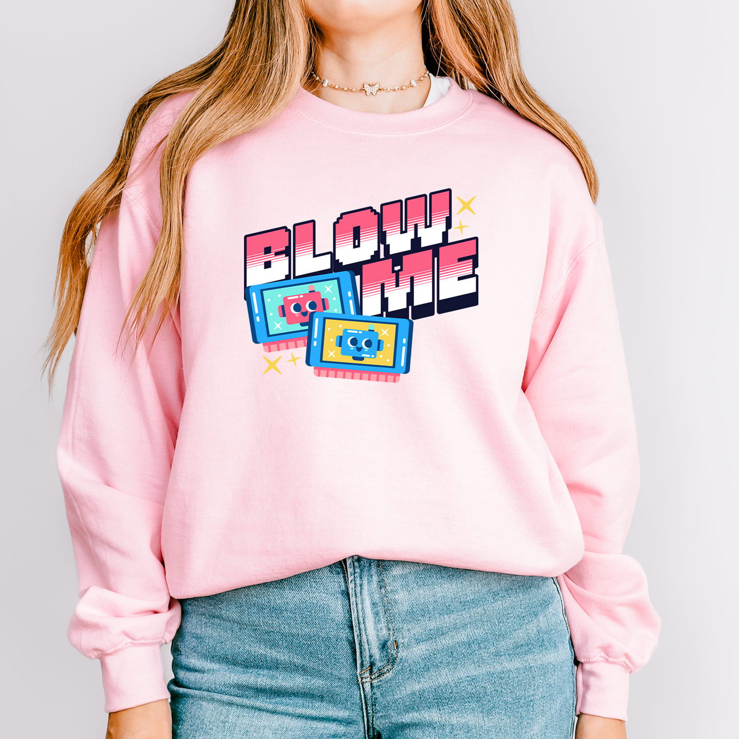 Blow Me Retro Gaming Sweatshirt