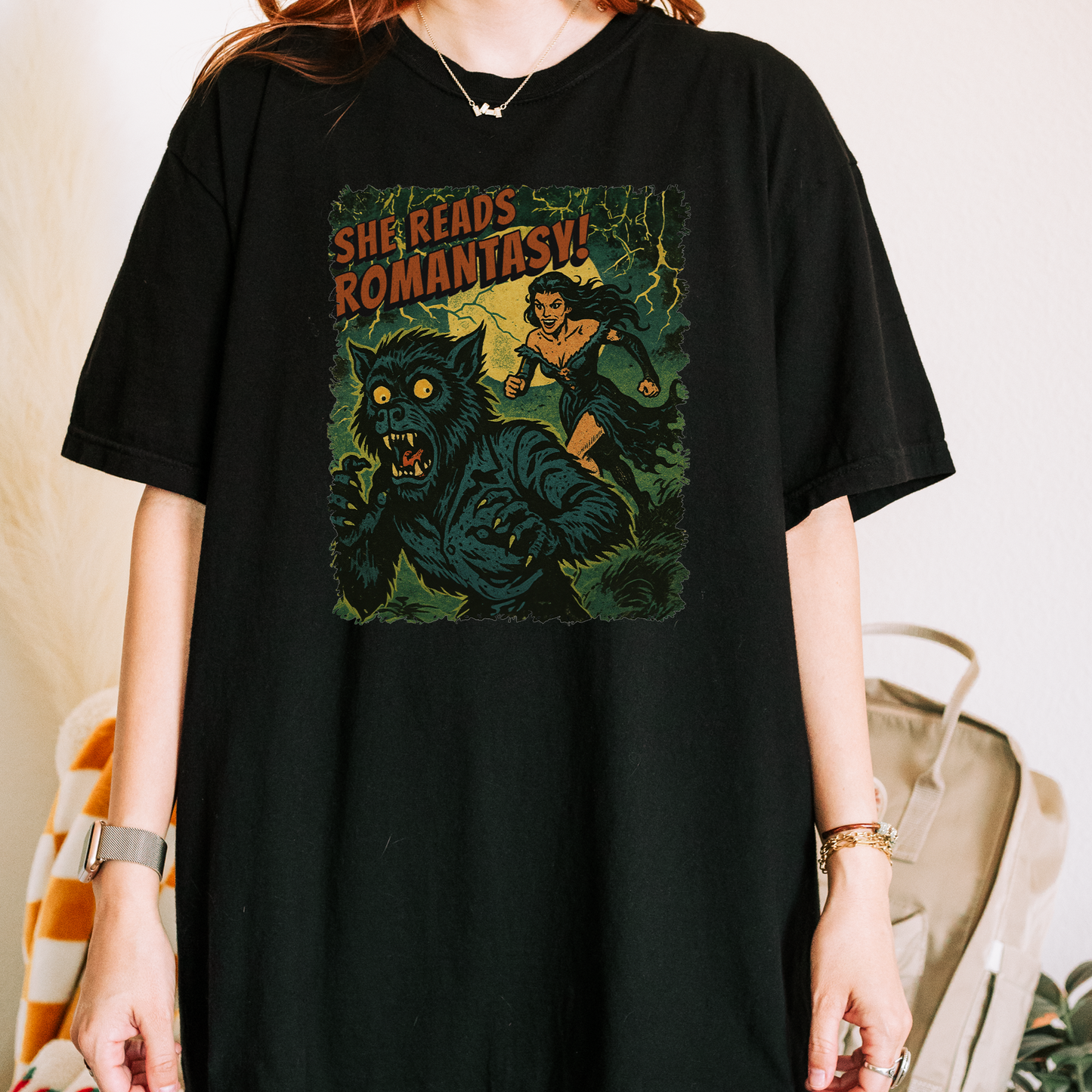 She Reads Romantasy T-Shirt