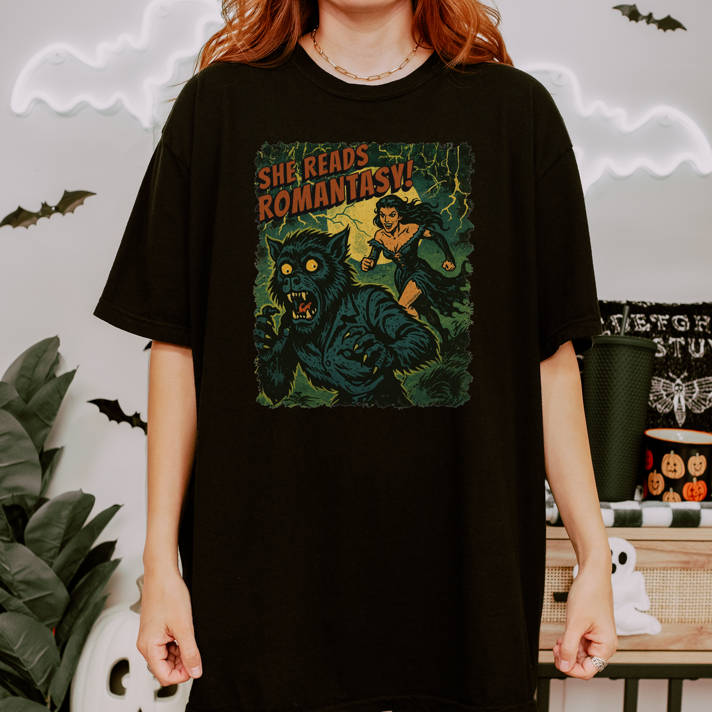 She Reads Romantasy T-Shirt