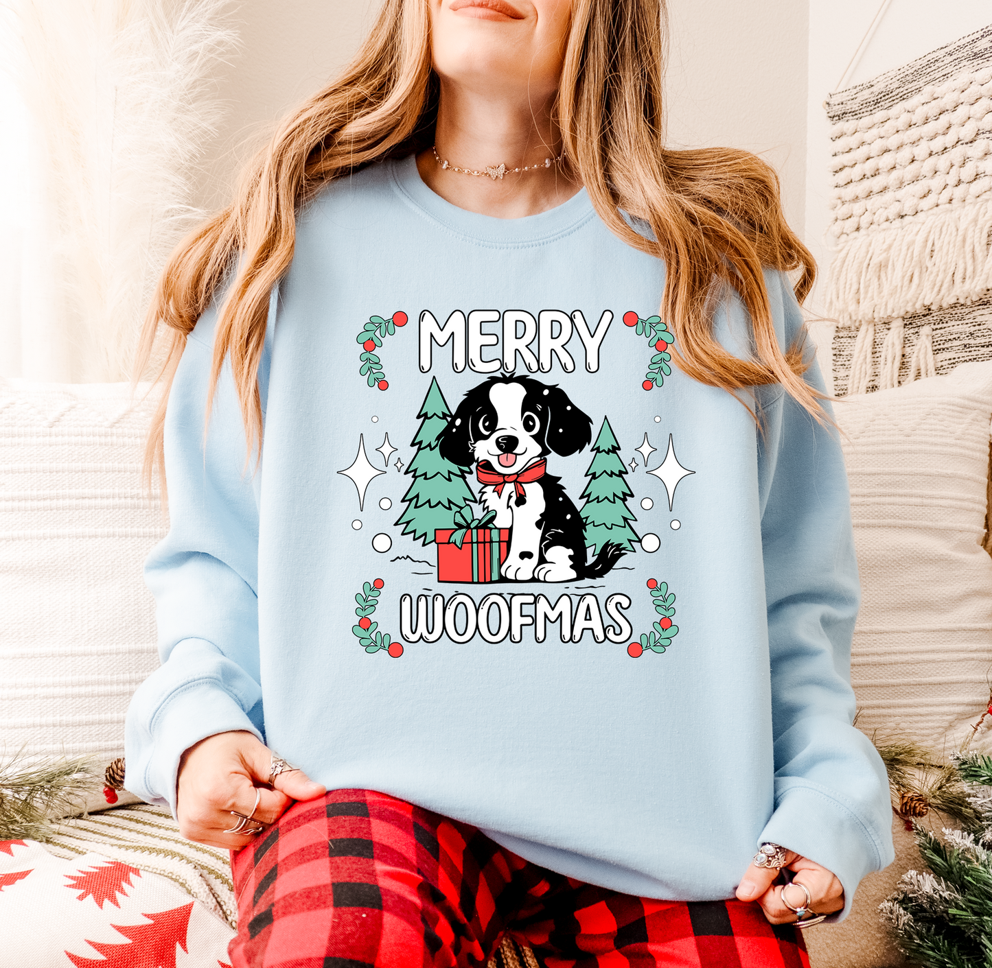 Merry Woofmas Dog Lover Christmas Sweatshirt