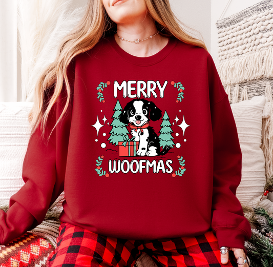 Merry Woofmas Dog Lover Christmas Sweatshirt