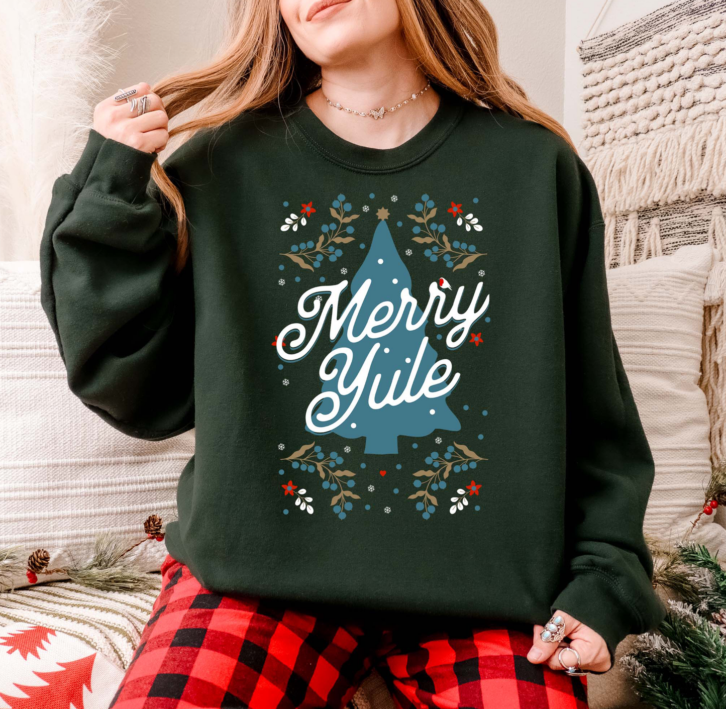 Merry Yule Winter Solstice Nordic Sweatshirt