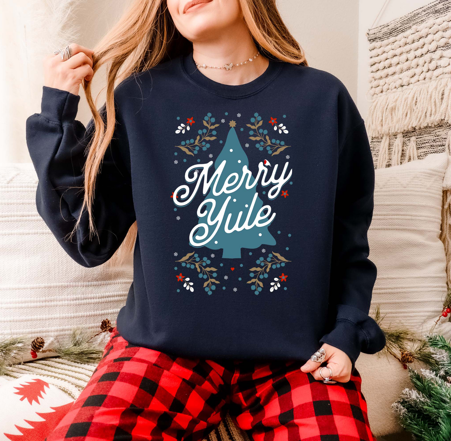 Merry Yule Winter Solstice Nordic Sweatshirt