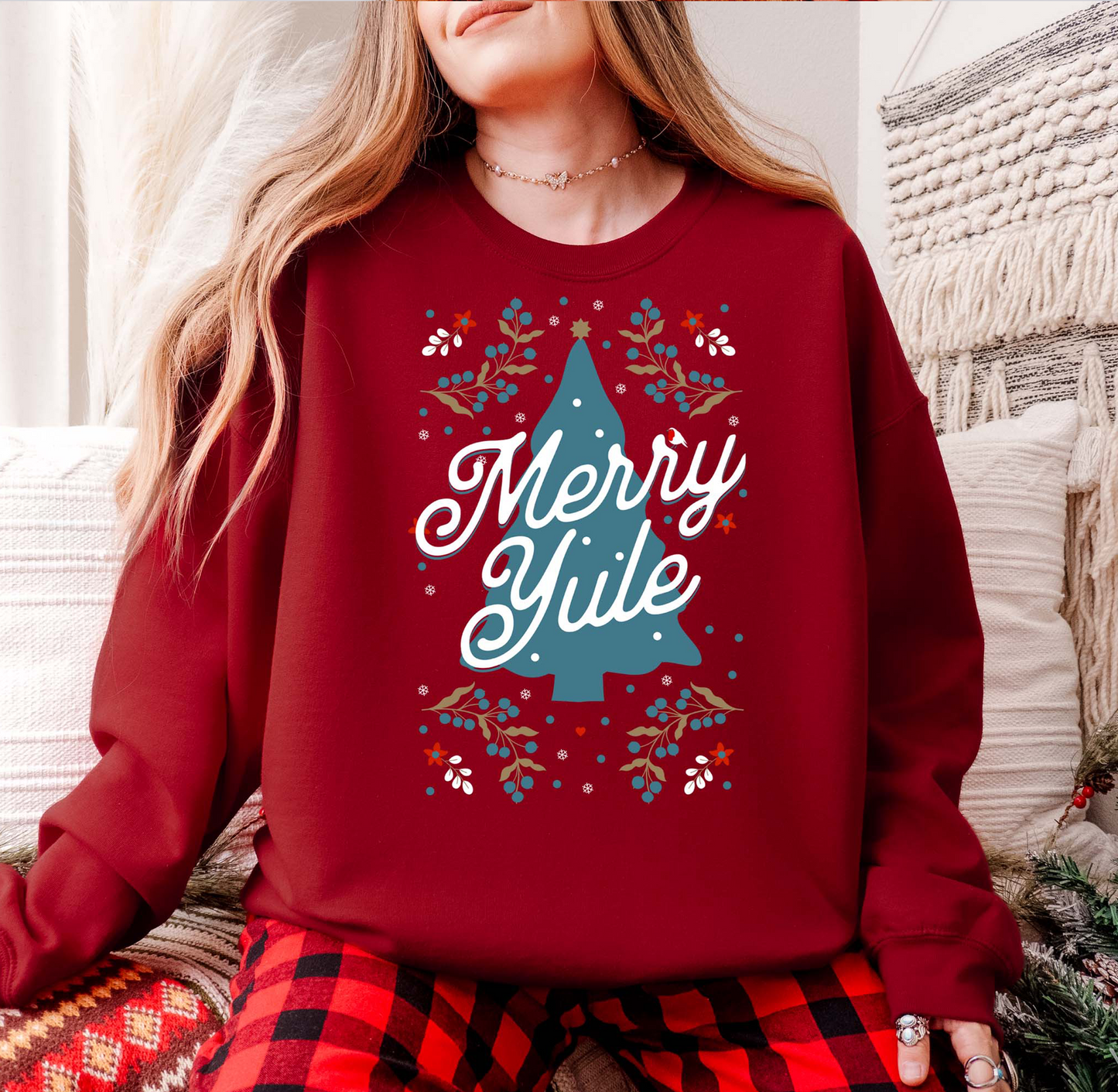 Merry Yule Winter Solstice Nordic Sweatshirt