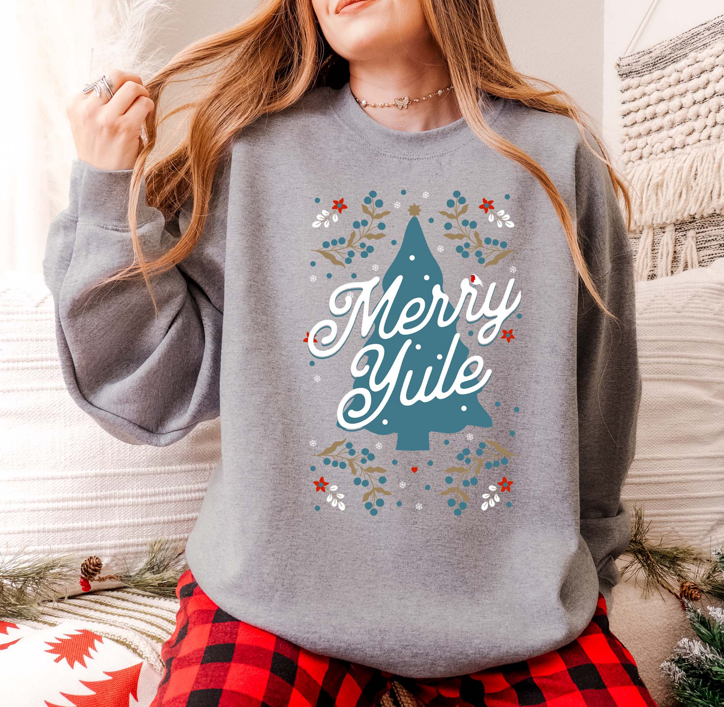 Merry Yule Winter Solstice Nordic Sweatshirt