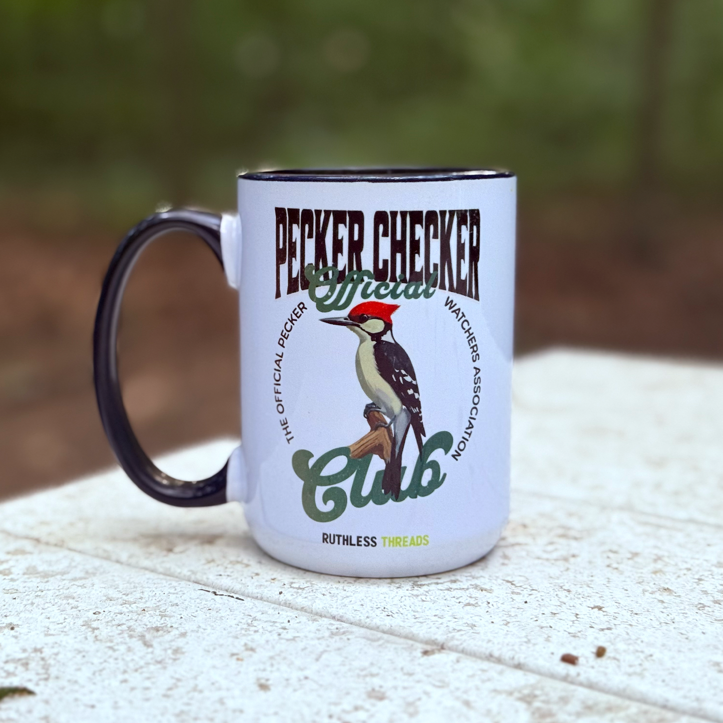 Pecker Checker 15 oz Coffee Mug