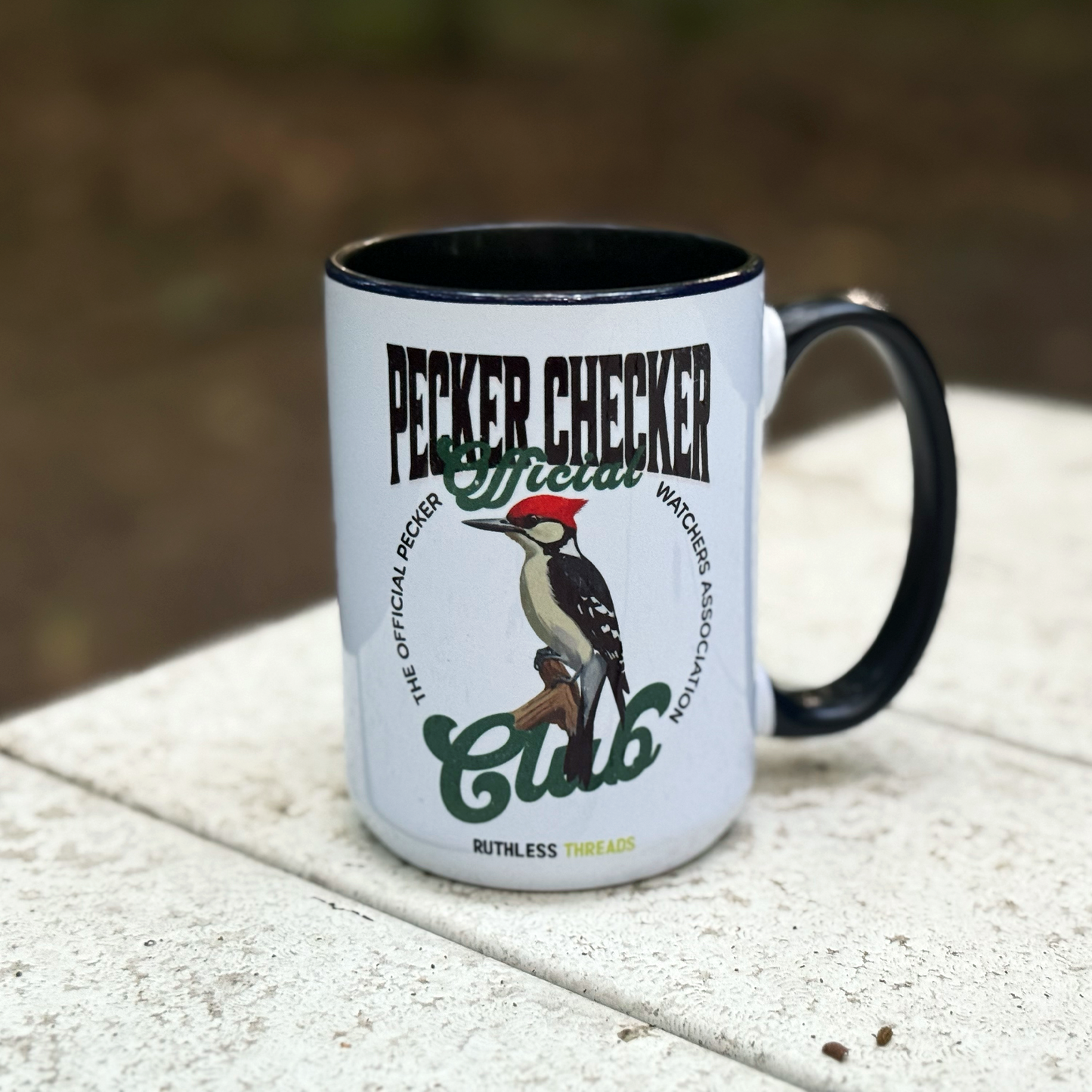 Pecker Checker 15 oz Coffee Mug