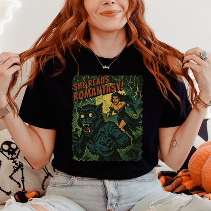 She Reads Romantasy T-Shirt