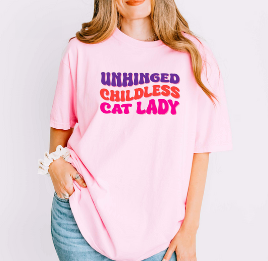 Unhinged Childless Cat Lady T-Shirt