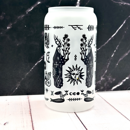 Witchy Folk Art Glass Tumbler