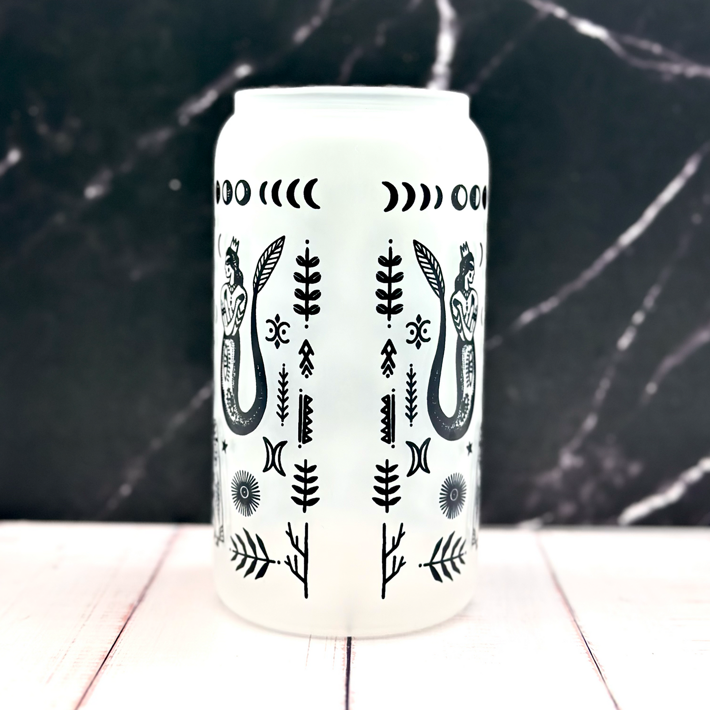 Witchy Folk Art Glass Tumbler