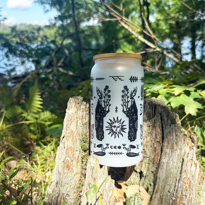 Witchy Folk Art Glass Tumbler